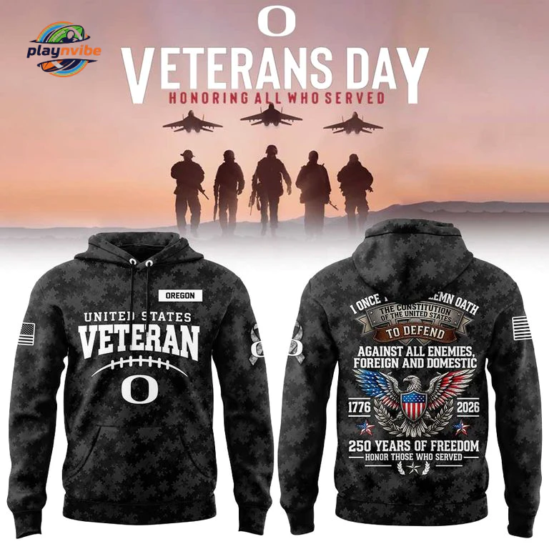 Oregon Ducks Veterans Day 2026 Hoodie Oregon Ducks Veterans Day 2026 Hoodie