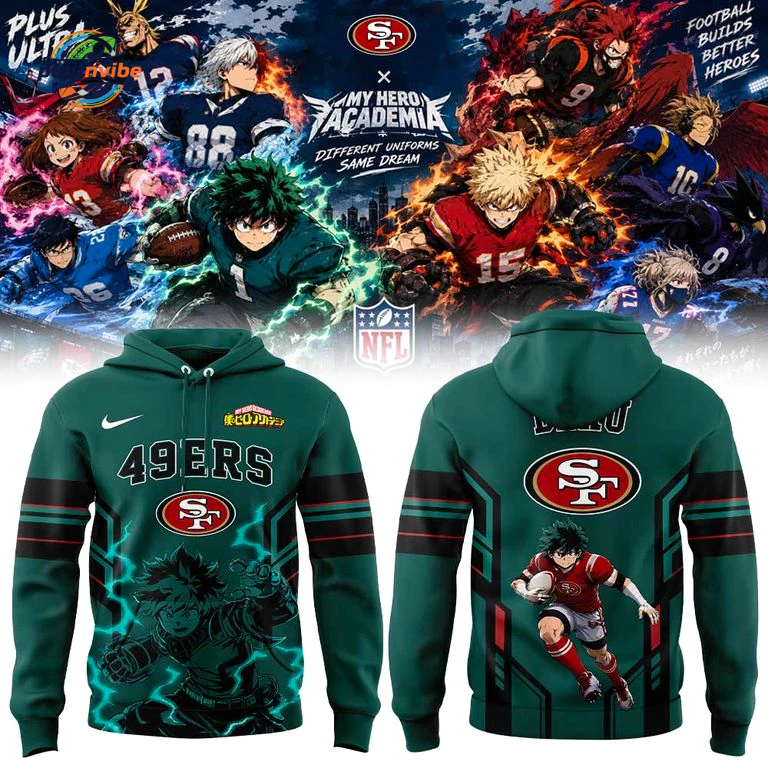 San Francisco 49ers x My Hero Academia Deku Hoodie