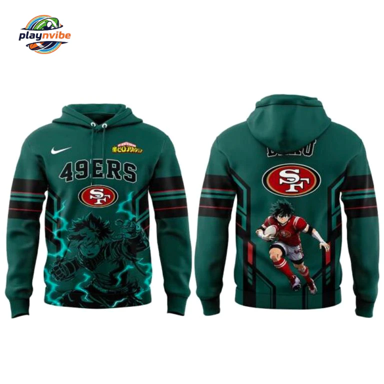 San Francisco 49ers x My Hero Academia Deku Hoodie