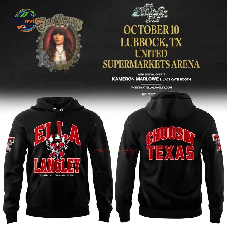 Texas Tech x Ella Langley The Dandelion Tour 2026 Hoodie Texas Tech x Ella Langley The Dandelion Tour 2026 Hoodie